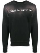 Frankie Morello Distressed Logo Sweatshirt - Black