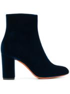 Santoni Velvet Ankle Boots - Blue
