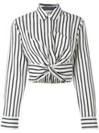 T By Alexander Wang - Striped Shirt - Women - Cotton/polyester - 4, Black, Cotton/polyester