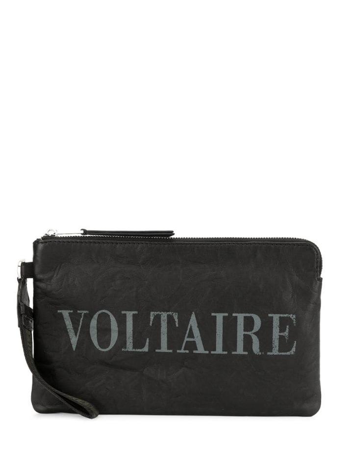 Zadig & Voltaire Logo Zipped Clutch - Black