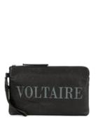 Zadig & Voltaire Logo Zipped Clutch - Black