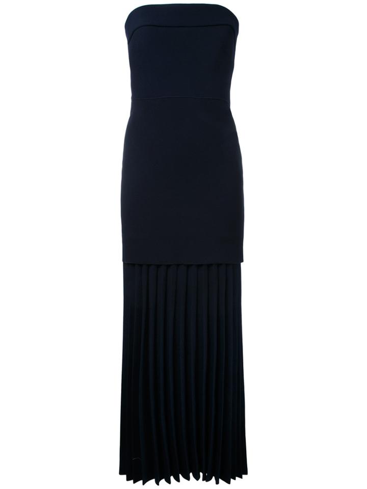 Dion Lee Linear Pleated Strapless Dress - Blue