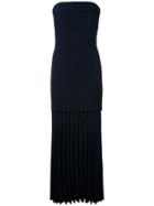 Dion Lee Linear Pleated Strapless Dress - Blue