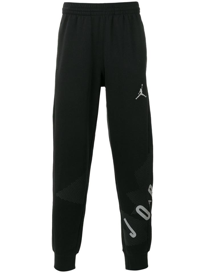 Nike Logo Print Jordan Track Pants, Men's, Size: Medium, Black, Cotton/polyester