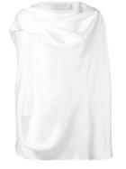 Gianluca Capannolo Draped Neck Blouse, Women's, Size: 44, White, Triacetate/polyester