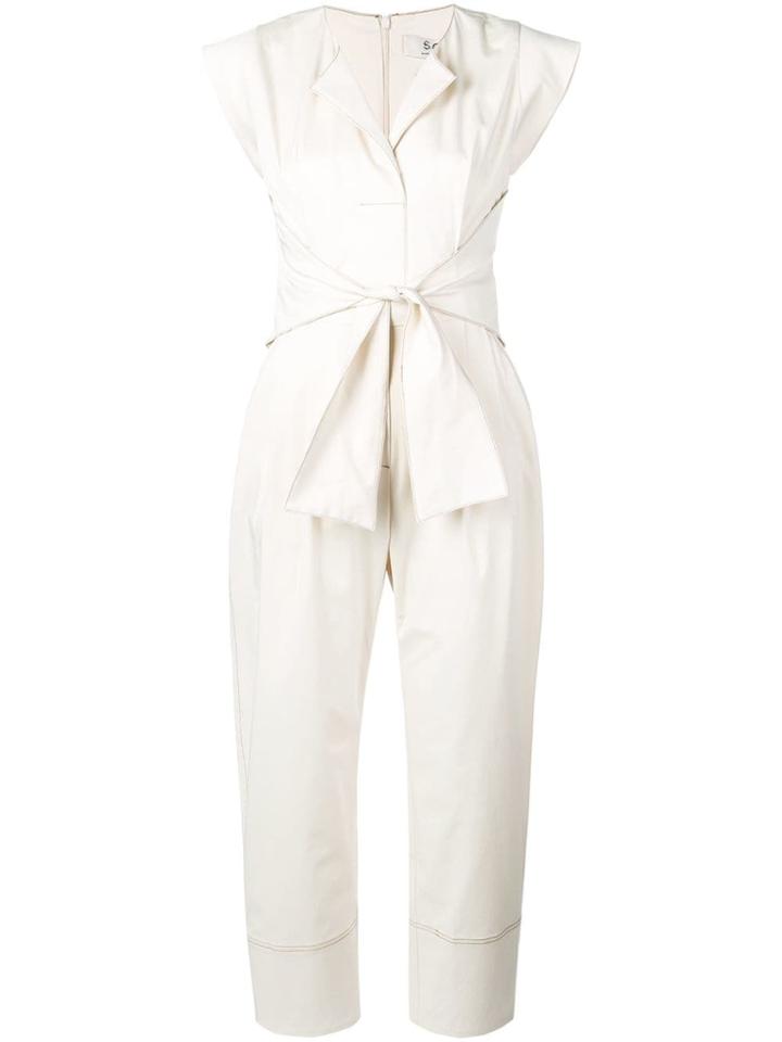 Sea Tie Waist Jumpsuit - Neutrals