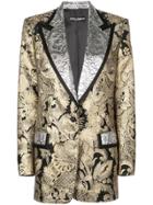Dolce & Gabbana Jacquard Jacket With Contrasting Lapels - Black