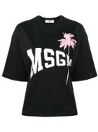 Msgm Logo Palm Tree T-shirt - Black