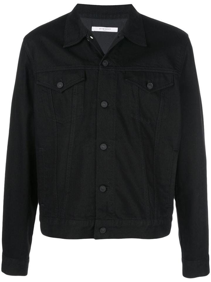 Givenchy Logo Print Denim Jacket - Black