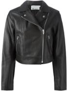 T By Alexander Wang Classic Biker Jacket, Women's, Size: 6, Black, Lamb Skin/viscose