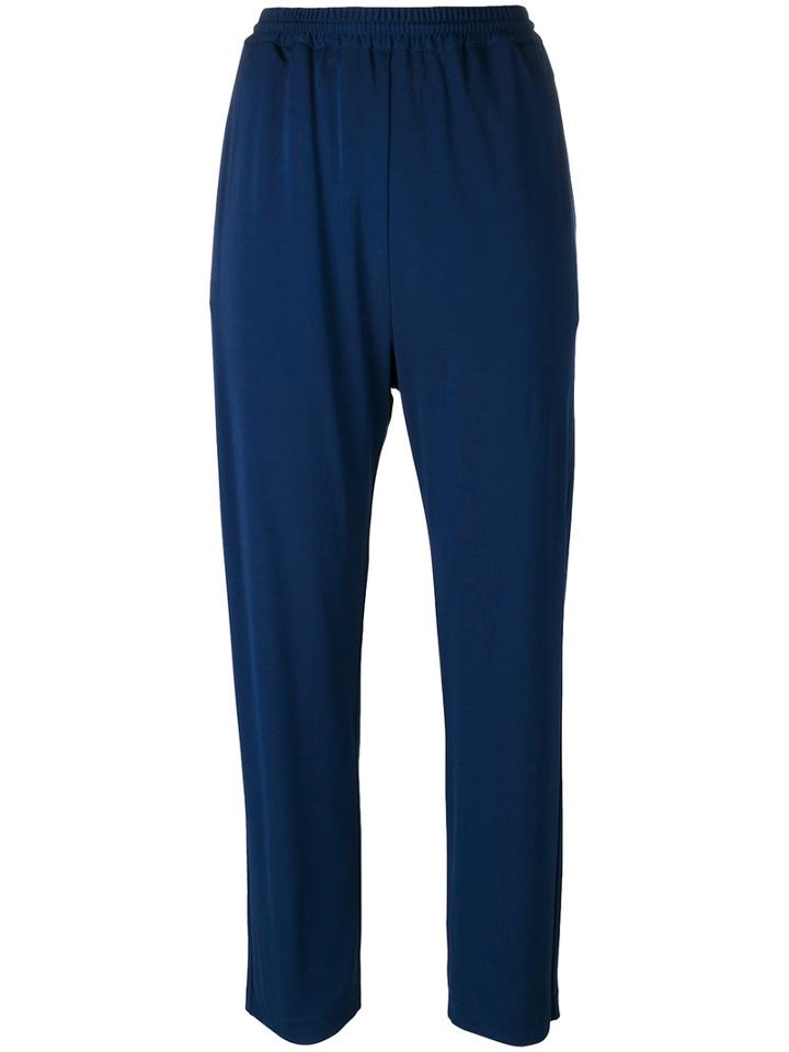 Jil Sander Cropped Track Pants, Women's, Size: 38, Blue, Viscose