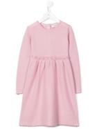 Cashmirino Floral Appliqué Knitted Dress, Girl's, Size: 6 Yrs, Pink/purple