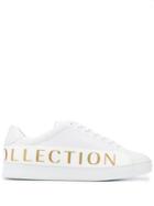 Versace Collection Logo Print Lace Up Sneakers - White