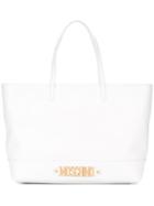 Moschino Letters Tote, White, Calf Leather