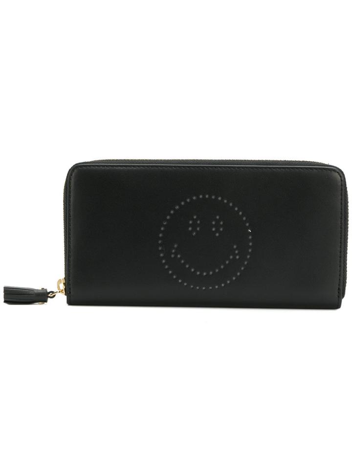Anya Hindmarch Large Smiley Wallet - Black