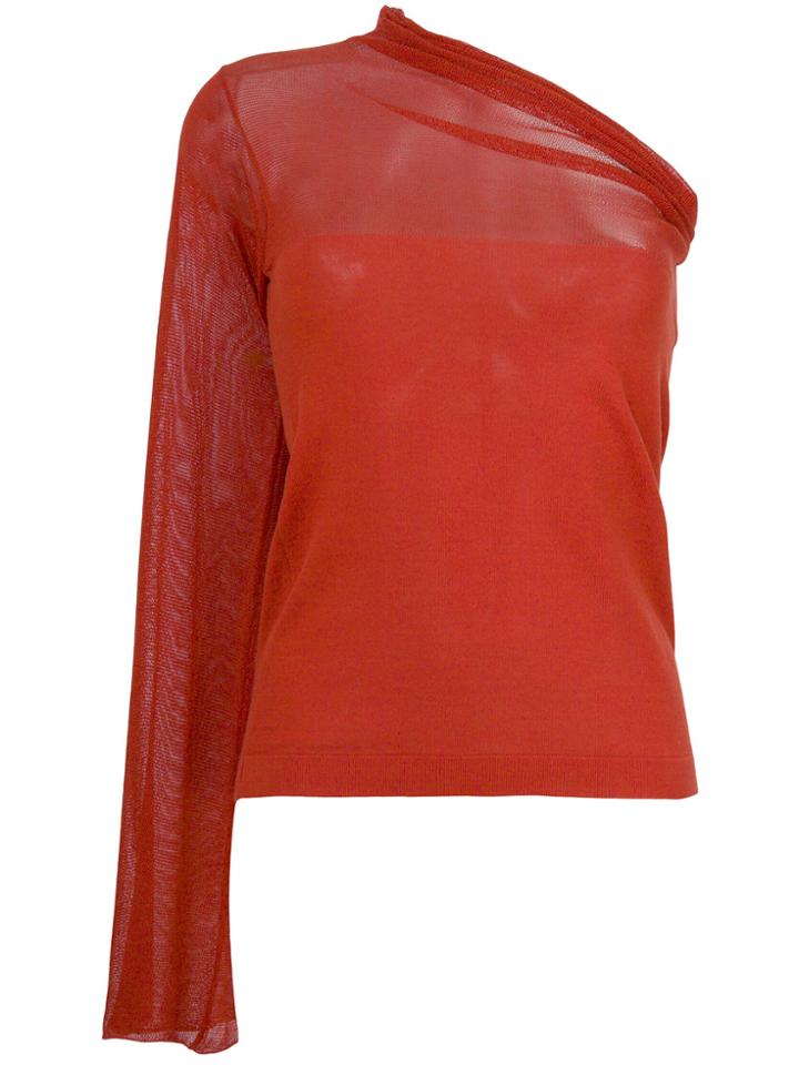 Romeo Gigli Vintage Single Sleeve Blouse - Red