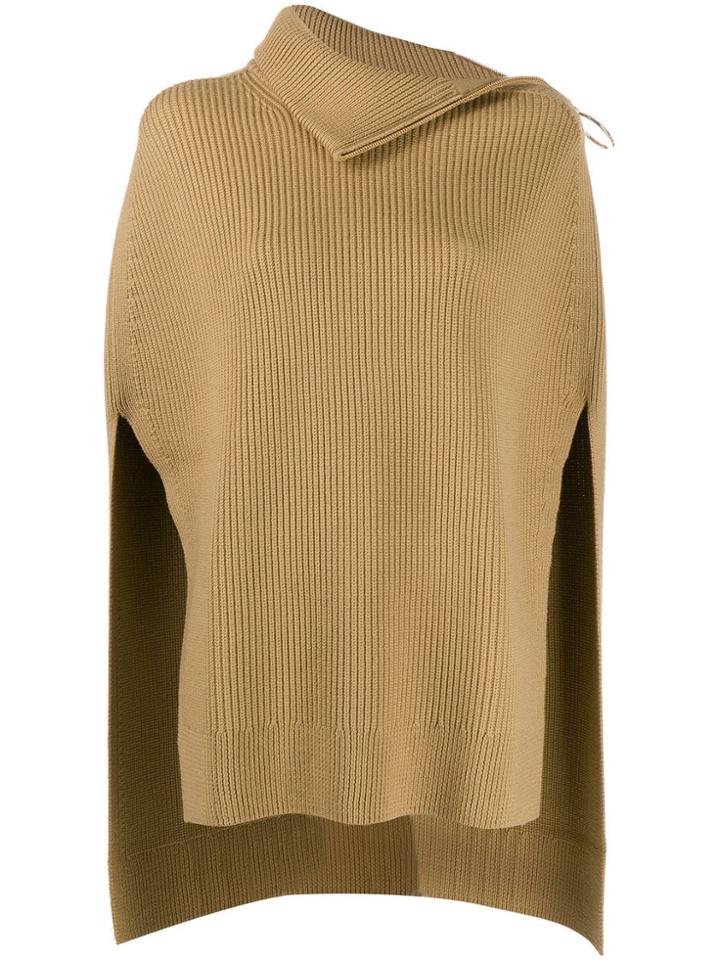 Paco Rabanne Roll Neck Poncho Top - Neutrals