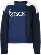 Versace Logo Knit Jumper - Blue