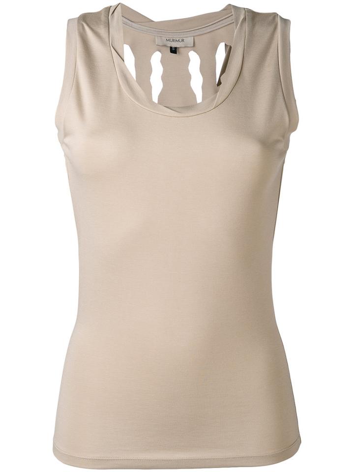Murmur - Torn Tank - Women - Nylon/spandex/elastane/viscose - L, Nude/neutrals, Nylon/spandex/elastane/viscose