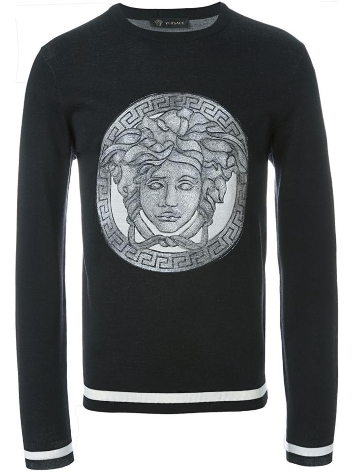 Versace Medusa Sweatshirt, Men's, Size: 54, Black, Wool