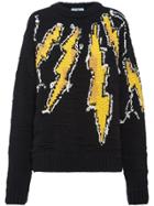 Prada Thunderbolt Intarsia Jumper - Black
