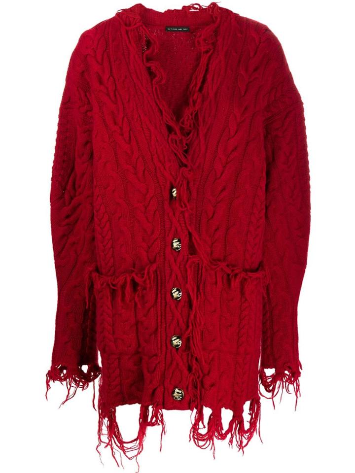 Etro Destroyed Effect Cardigan - Red