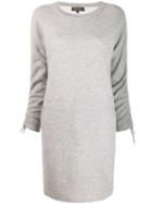 Loro Piana Round Neck Knitted Dress - Grey