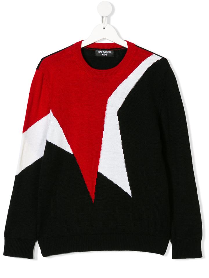 Neil Barrett Kids Star Intarsia Jumper - Black