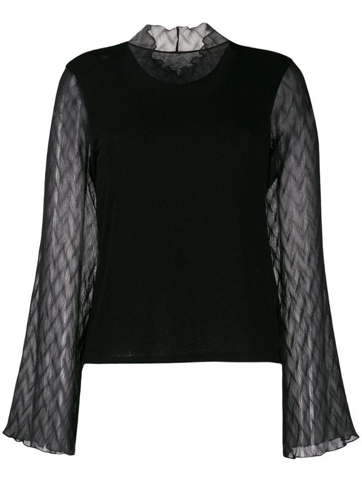 Neul Ruffle Detail Knitted Top - Black