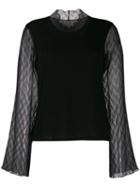 Neul Ruffle Detail Knitted Top - Black