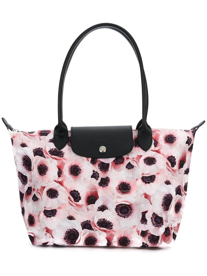 Longchamp Le Pliage Long Strap Tote - Pink & Purple