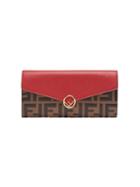 Fendi Colour-block Zucca Continental Wallet - Brown