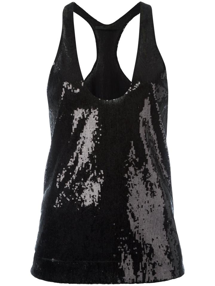 Haider Ackermann Sequin Tank Top, Women's, Size: 40, Black, Silk/polyester