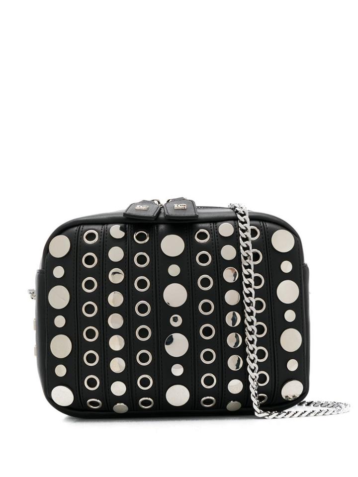 La Carrie Studded Shoulder Bag - Black