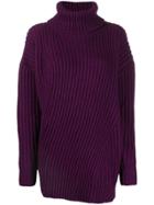 Msgm Turtleneck Knitted Jumper - Purple