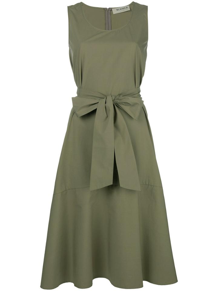 Blanca Belted Midi Dress - Green
