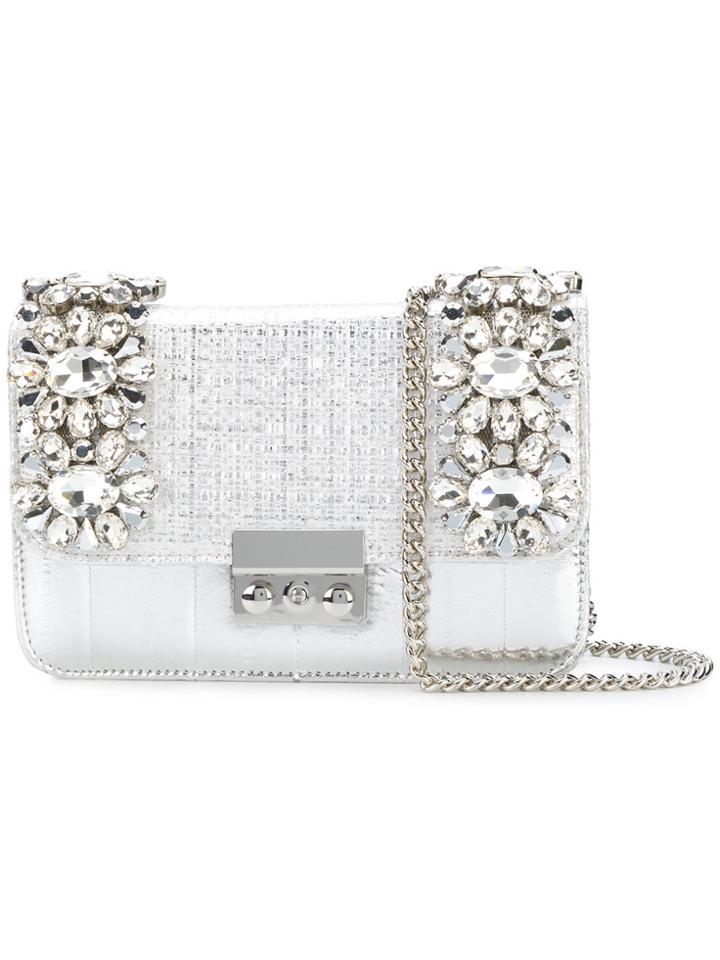 Emanuela Caruso Brooch Shoulder Bag - Metallic