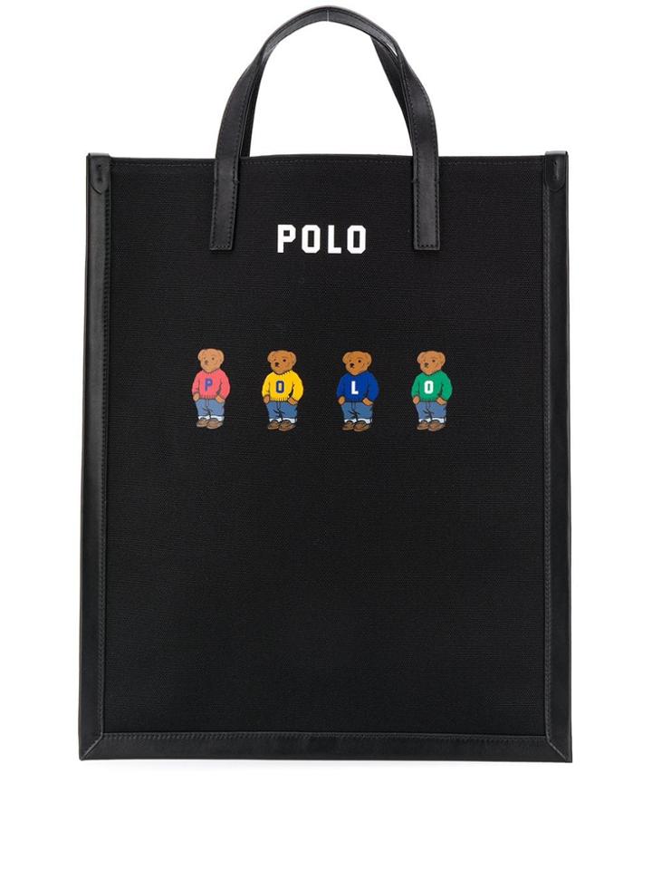 Polo Ralph Lauren Logo Printed Tote Bag - Black