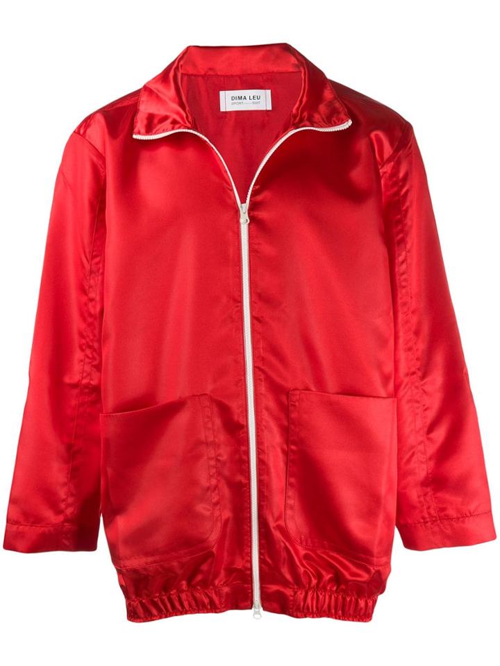 Dima Leu Satin Jacket - Red