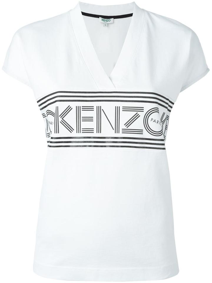 Kenzo V-neck T-shirt, Women's, Size: Large, White, Cotton