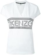 Kenzo V-neck T-shirt, Women's, Size: Large, White, Cotton
