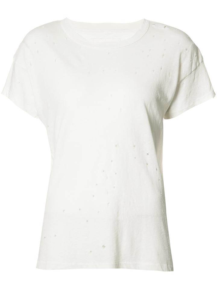 The Great Perforated Detail T-shirt, Women's, Size: 0, White, Cotton