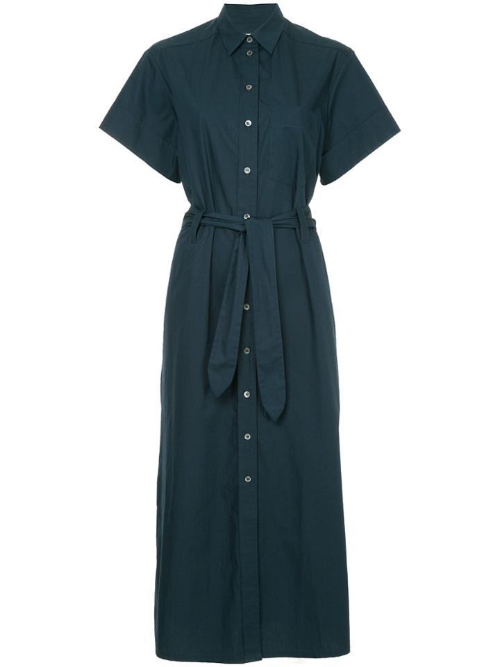 Maison Kitsuné Loose Fit Shortsleeved Shirt Dress - Blue