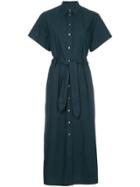 Maison Kitsuné Loose Fit Shortsleeved Shirt Dress - Blue