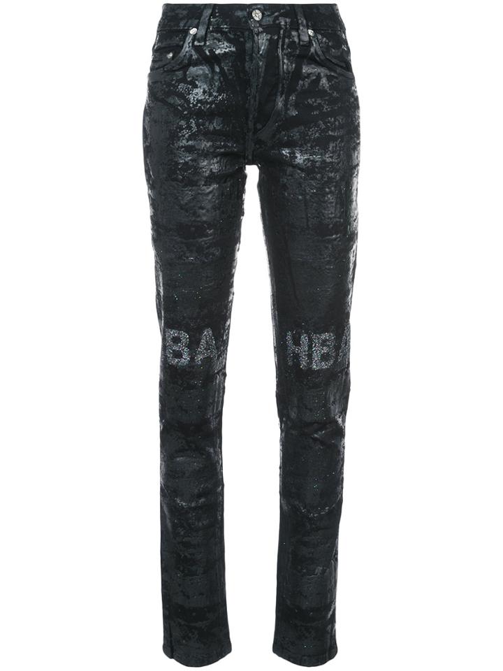 Hood By Air Erosion Glitter Jeans - Black
