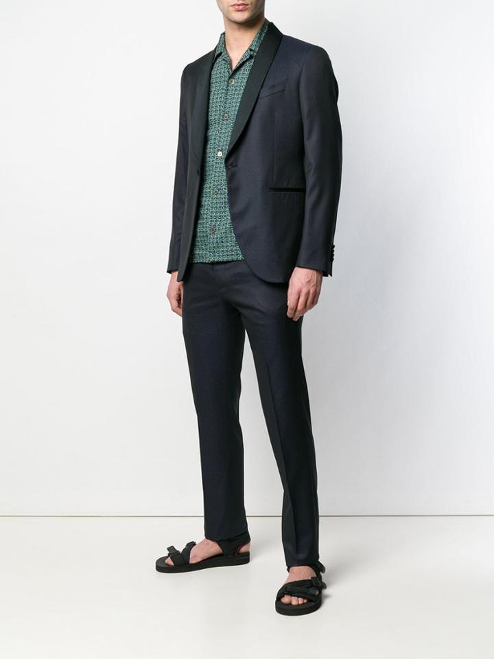 Etro One Button Suit - Blue