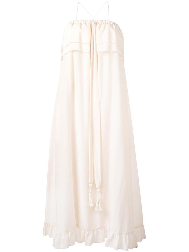 See By Chloé Ruffle Hem Maxi Dress, Women's, Size: 36, Pink/purple, Silk/viscose/cotton