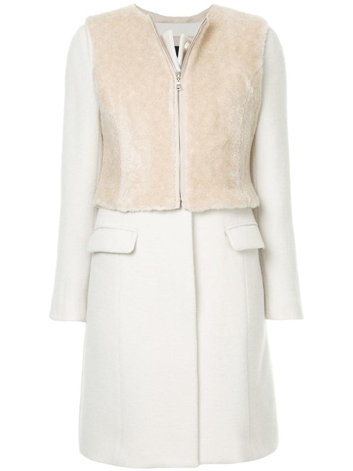 Guild Prime Shearling-panelled Coat - White