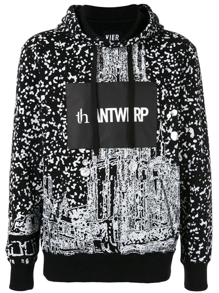 Th X Vier Antwerp Photo-effect Print Hoodie - Black