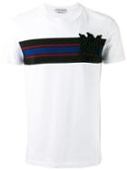 Alexander Mcqueen Appliqué Stripe T-shirt, Men's, Size: Xs, White, Cotton